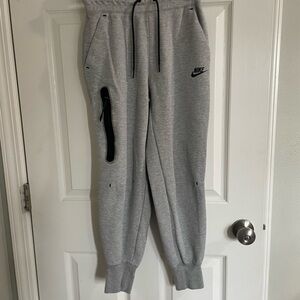 Nike Kids Light Gray Sweatpants with Black Accents